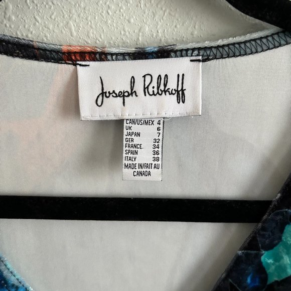 JOSEPH RIBKOFF Blue Multicolor Velvet Dress EUC (4) - Picture 7 of 9